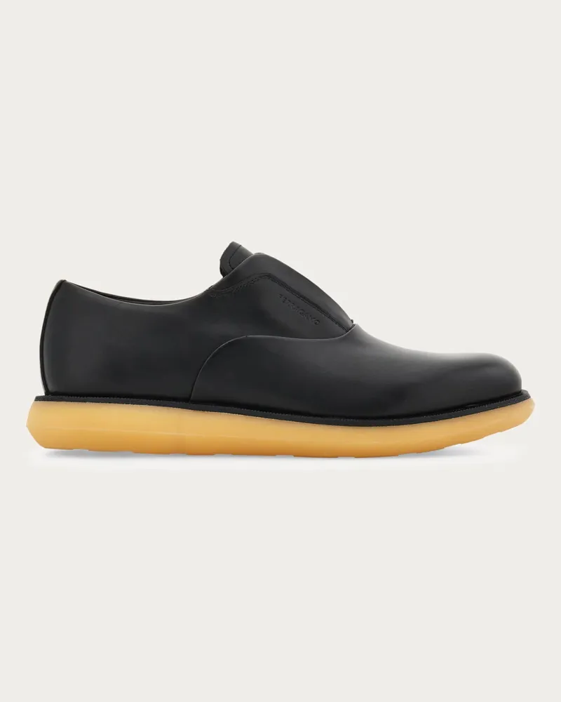 Ferragamo Herren Slip-on-Schnürschuh Schwarz Größe 5 Schwarz