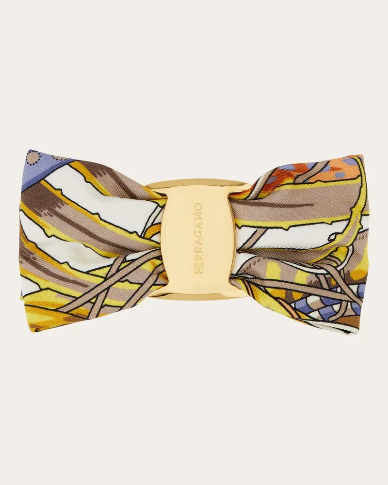 Ferragamo Damen Haarspange mit Schleife Beige Braun