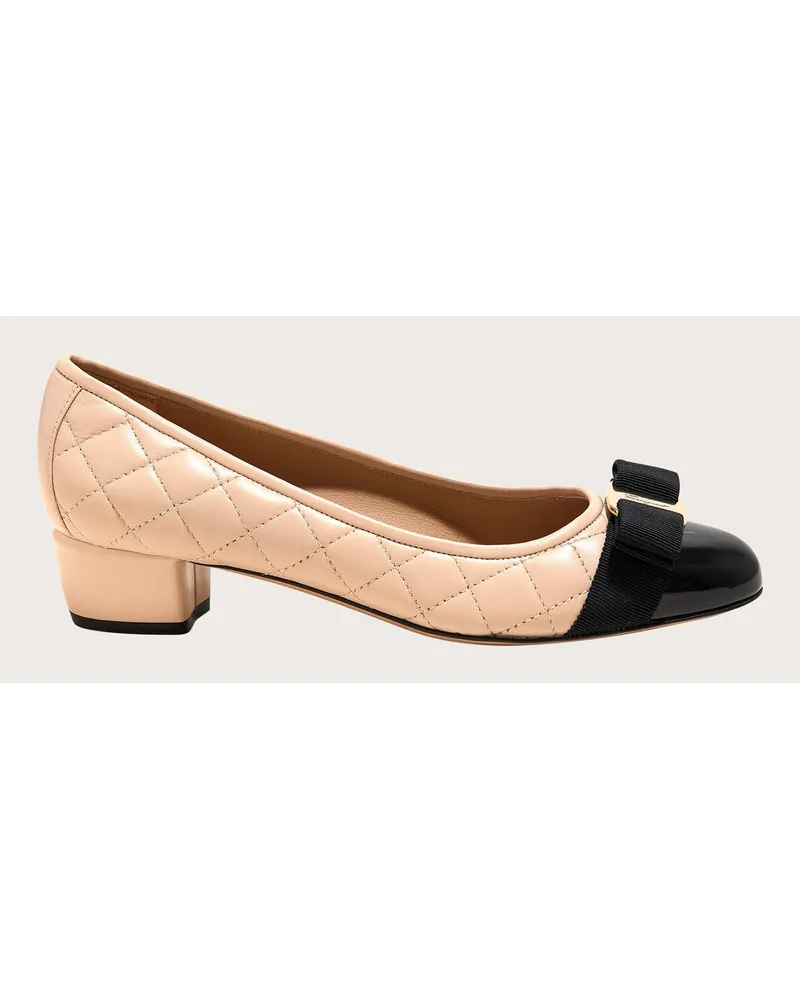 Ferragamo Damen Vara Pumps Beige Größe 5 Braun