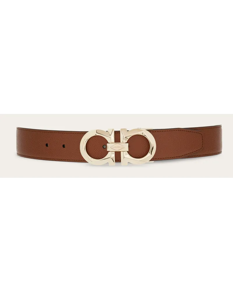 Ferragamo Herren Verstellbarer Gancini Wendegürtel Braun Braun
