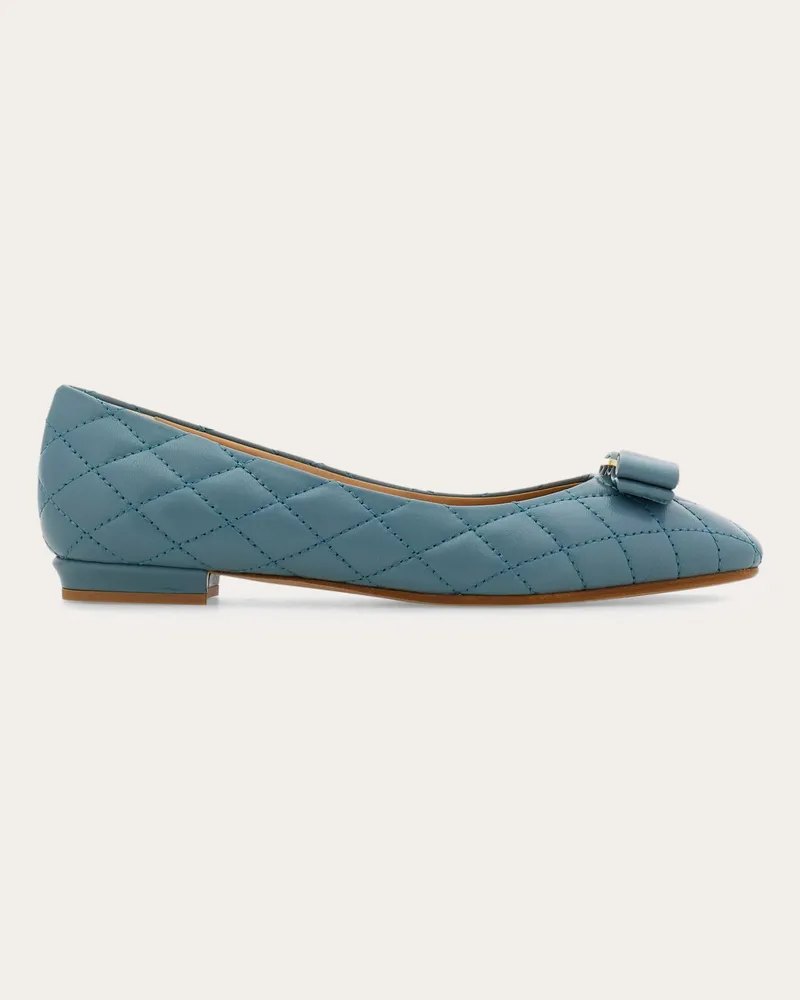 Ferragamo Damen Gesteppte Varina Ballerina Grün Größe Grün