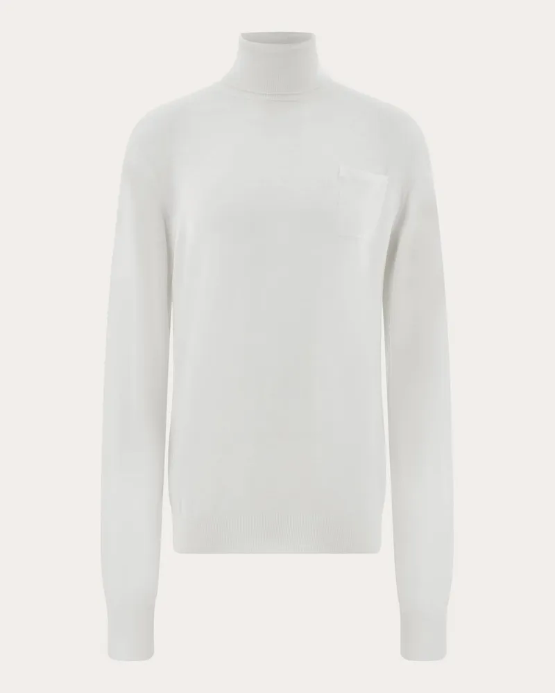 Ferragamo Herren Rollkragenpullover Weiß Weiß