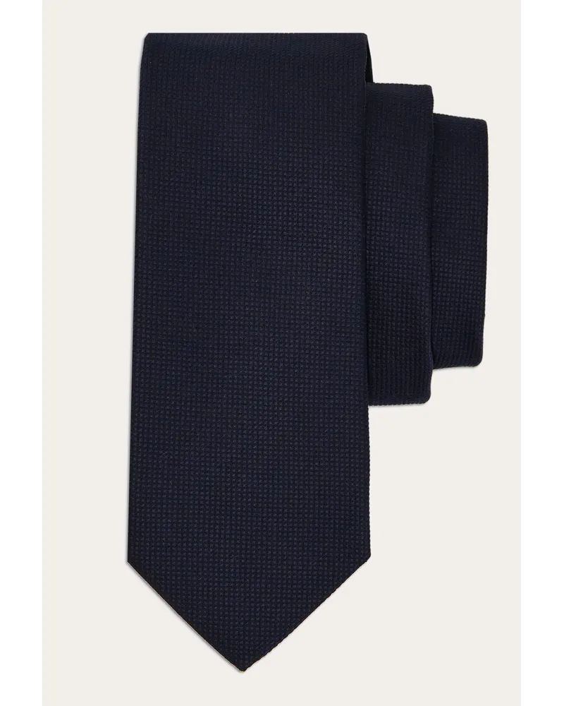 Ferragamo Herren Krawatte aus Seiden-Baumwoll-Piqué Blau Blau