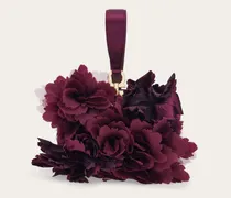 Damen Mini-Clutch mit Federn Violett