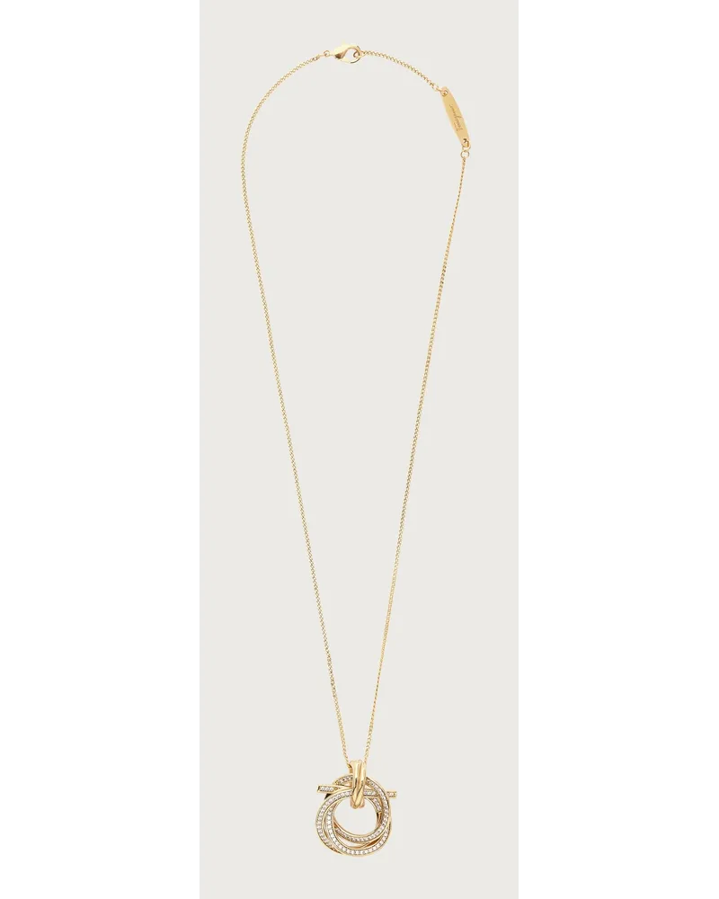 Ferragamo Damen Kette mit Gancini-Anhänger Gold Gold