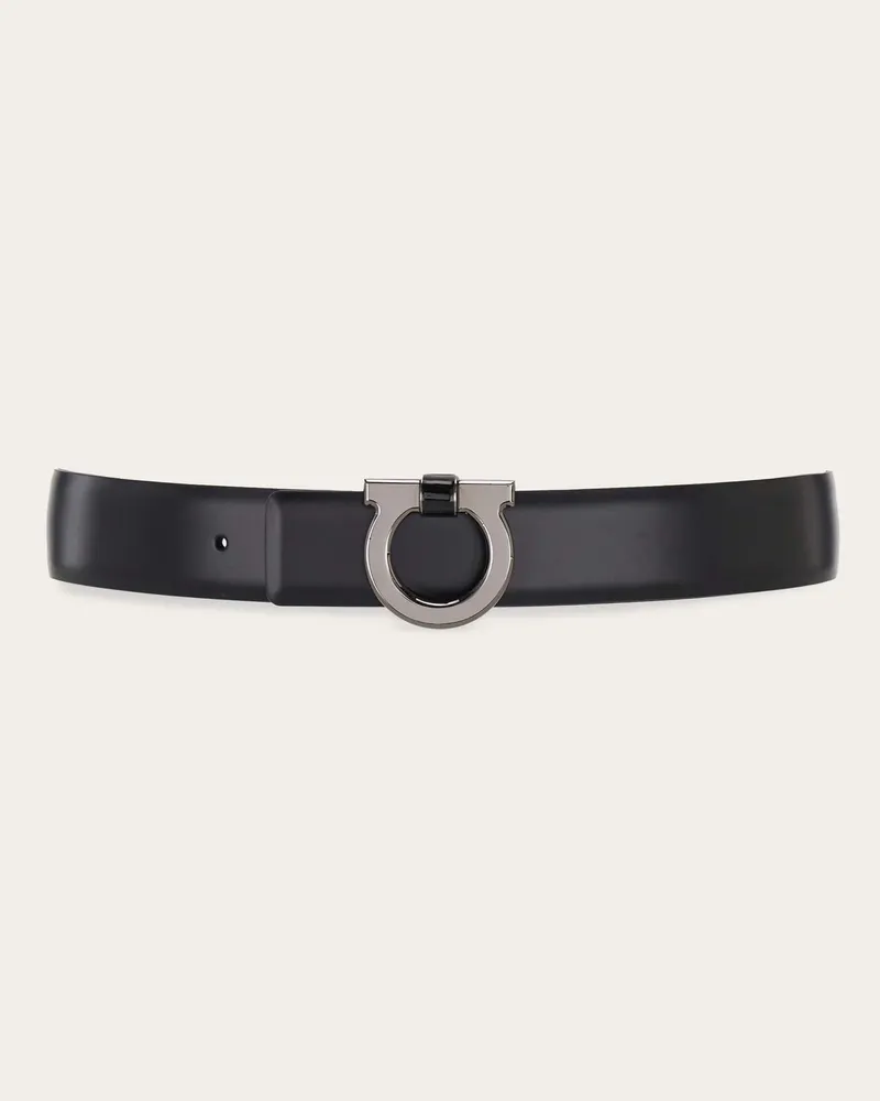 Ferragamo Herren Gancini Wendegürtel Schwarz Schwarz