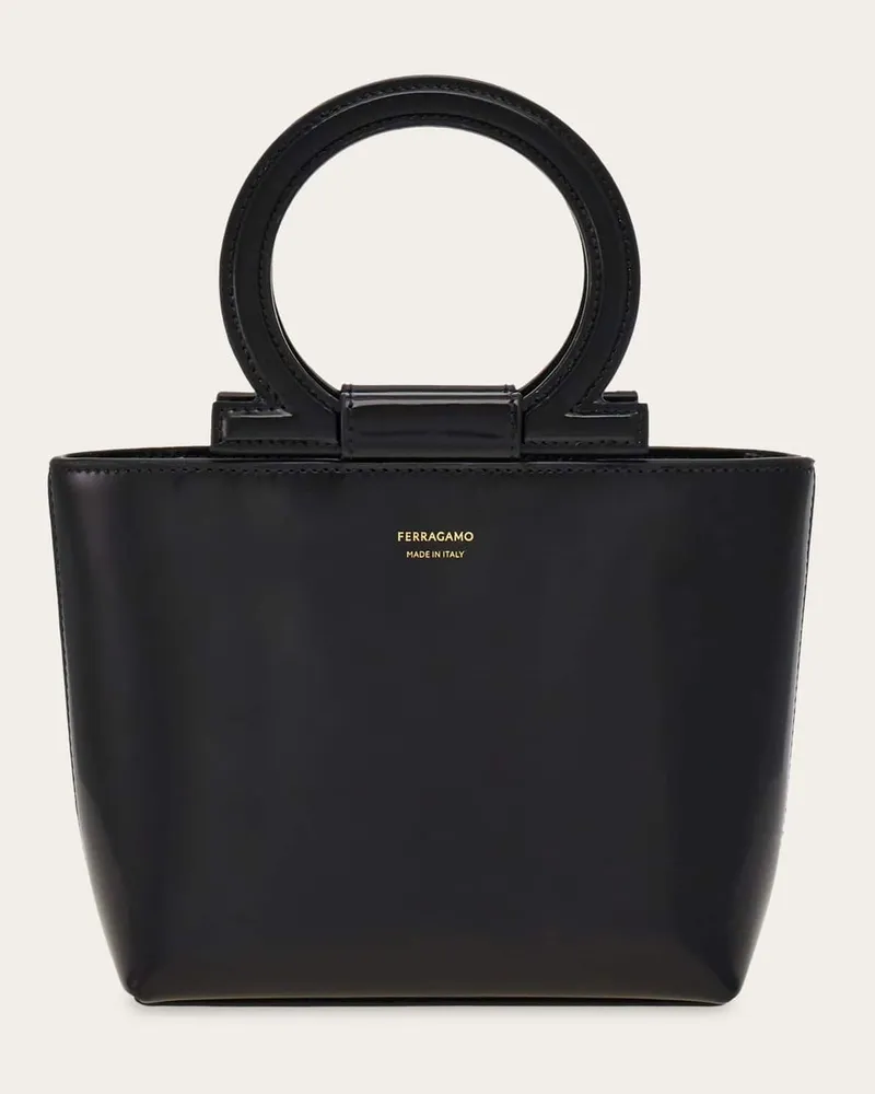 Ferragamo Damen Gancini Mini-Handtasche Schwarz Schwarz