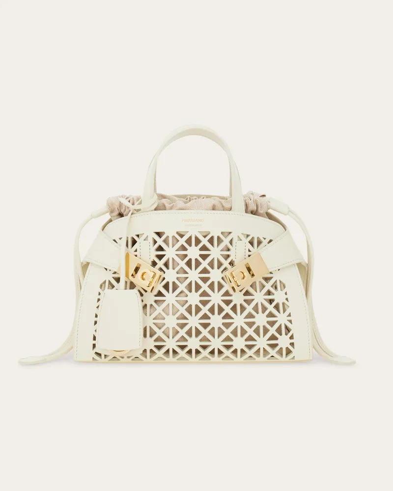 Ferragamo Damen Hug Handtasche (S) Weiß Weiß