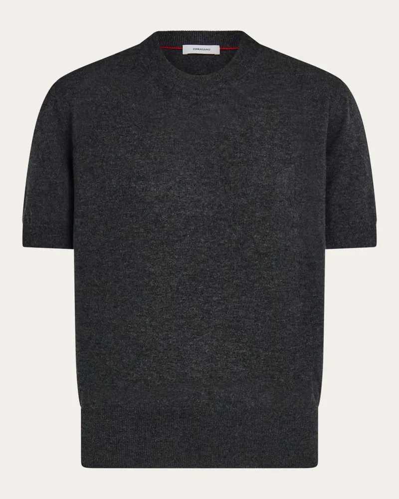 Ferragamo Damen Pure wool top with Gancini detail Grau Grau