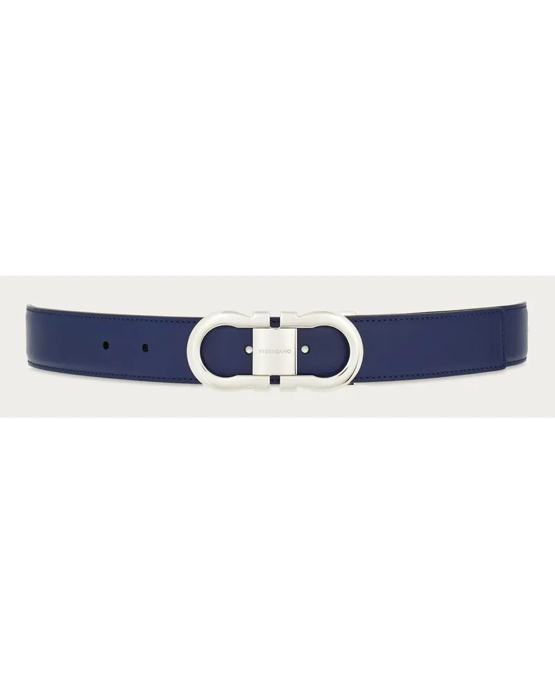 Ferragamo Herren Verstellbarer Gancini Wendegürtel Blau Blau