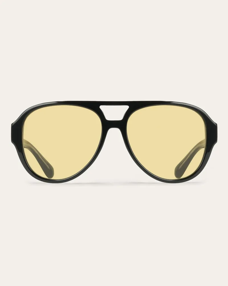 Ferragamo Herren Aviator-Sonnenbrillen Schwarz Schwarz