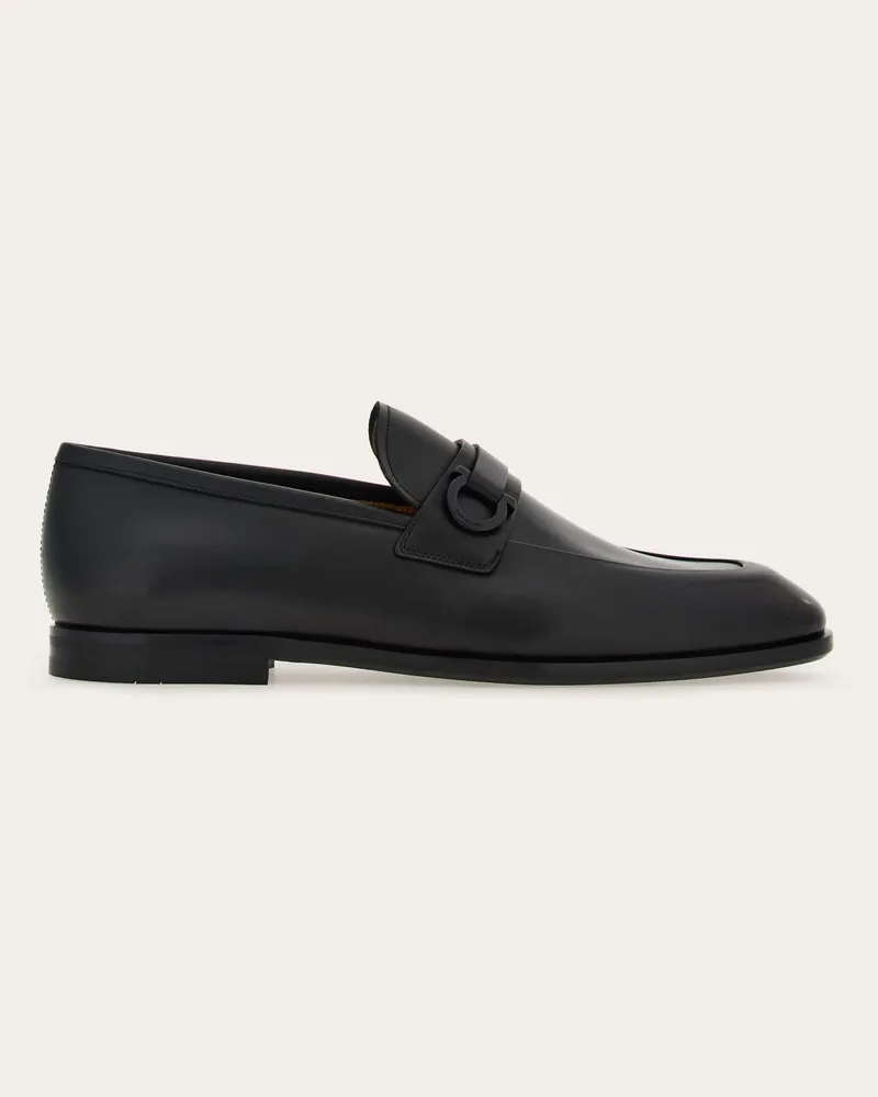 Ferragamo Herren Loafer in Mokassin-Machart mit Gancini-Ornament Schwarz Größe Schwarz