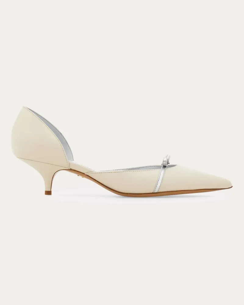 Ferragamo Damen Bridal - Pumps mit Mini-Schleife Weiß Größe 5 Weiß