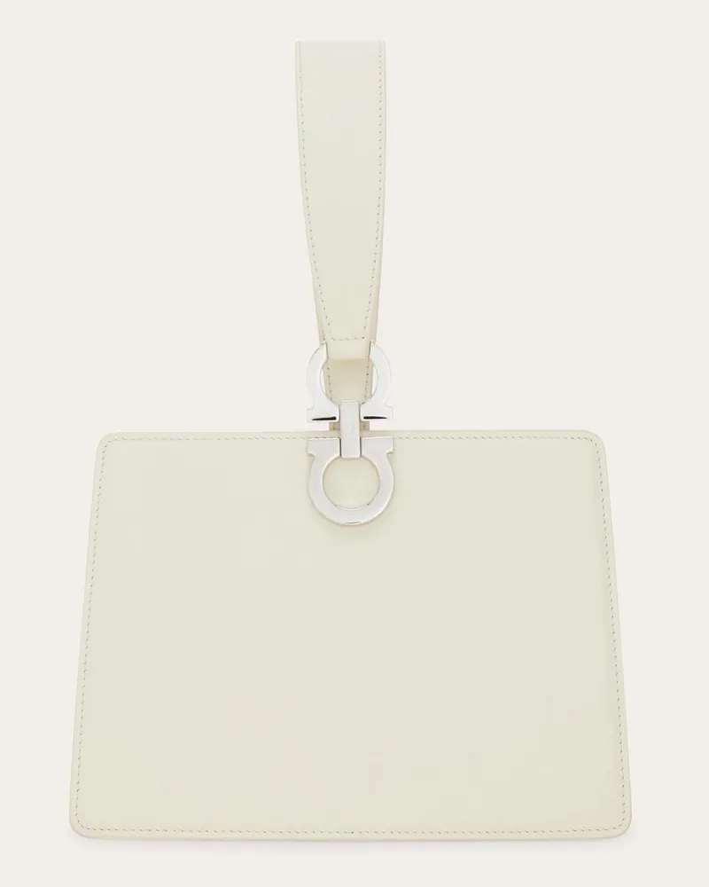 Ferragamo Damen Mini Clutch Weiß Weiß