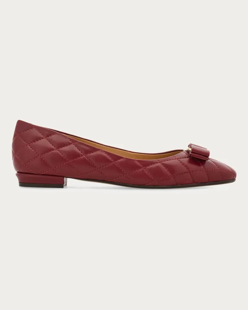 Ferragamo Damen Gesteppte Varina Ballerina Rot Größe Rot