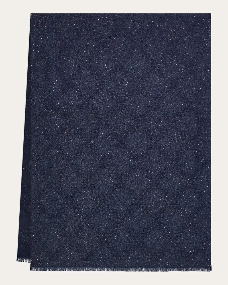 Ferragamo Damen Stola Gancini Jacquard Blau Blau