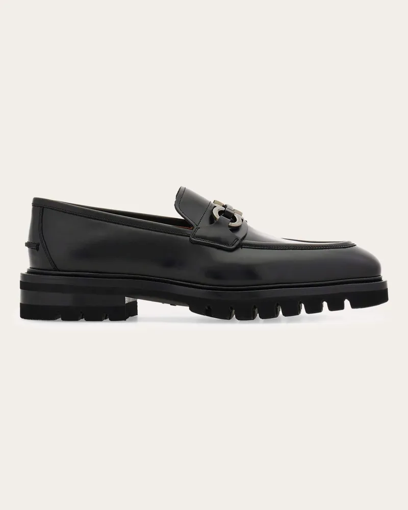 Ferragamo Herren Loafer mit Gancini-Ornament Schwarz Größe Schwarz