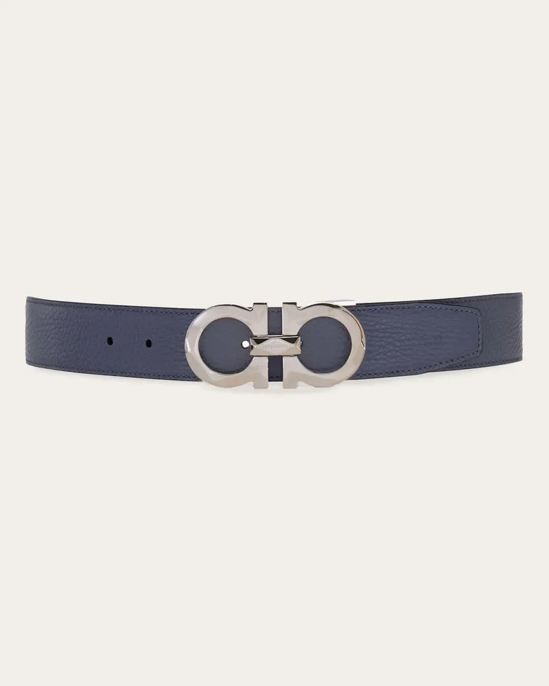 Ferragamo Herren Verstellbarer Gancini Wendegürtel Blau Blau