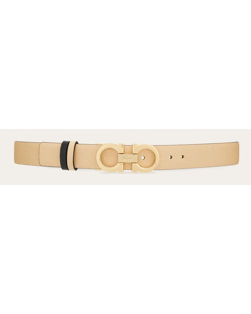 Ferragamo Damen Verstellbarer Gancini-Wendegürtel Beige Braun