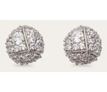 Ferragamo Zapfenförmiger Ohrring mit Strass (S Silber