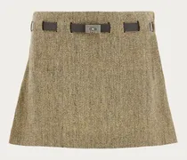 Damen Minirock mit Gancini Gürtel Beige