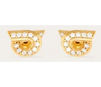 Damen Gancini-Ohrringe mit Strass (S) Gold