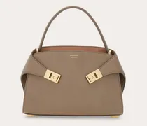 Damen Zweifarbige Hug Soft Handtasche (XS) Beige
