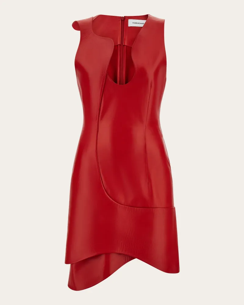 Ferragamo Damen Mini-Nappakleid Rot Rot