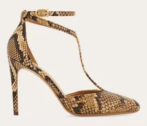 Damen T-Strap-Pumps Beige Größe 5