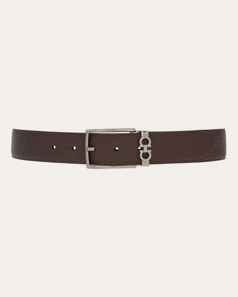 Ferragamo Herren Verstellbarer Gancini-Wendegürtel Rot Rot
