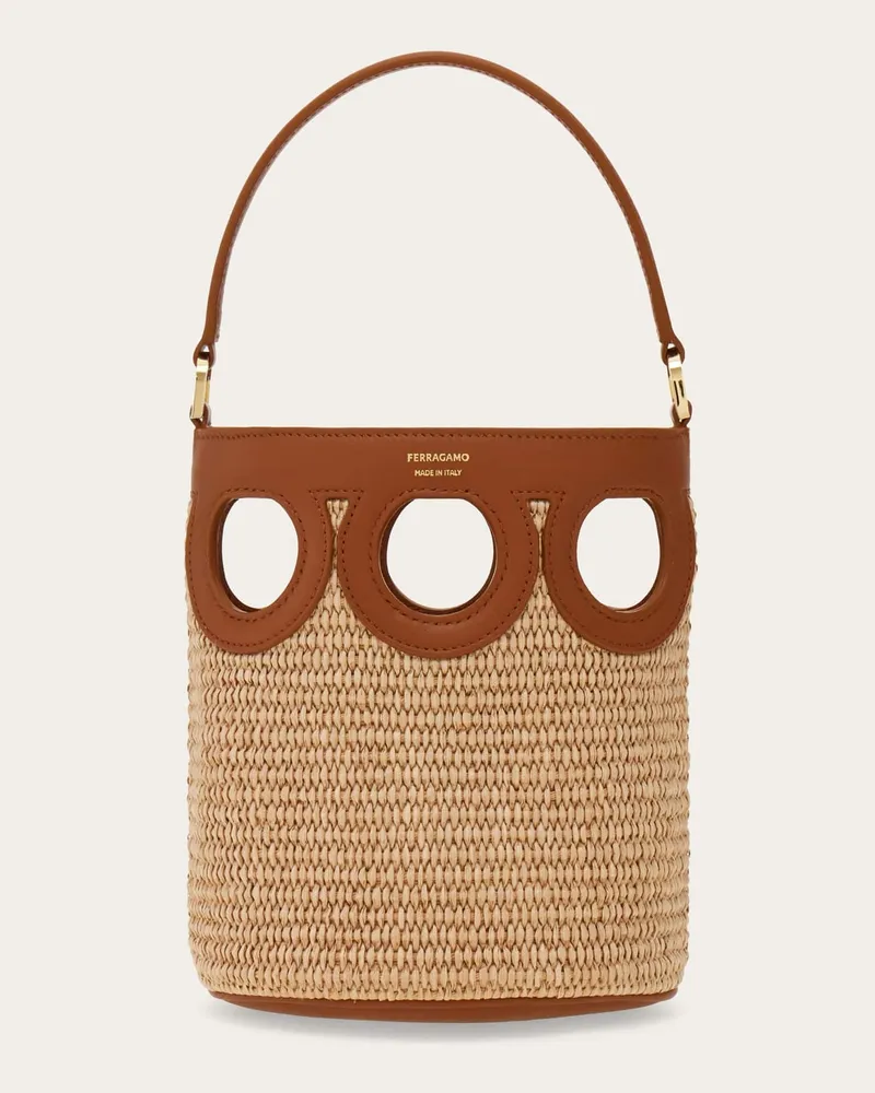 Ferragamo Damen Gancini-Beuteltasche (XS) Beige Braun