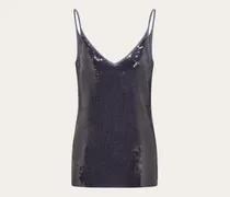 Damen Top mit Pailletten Blau