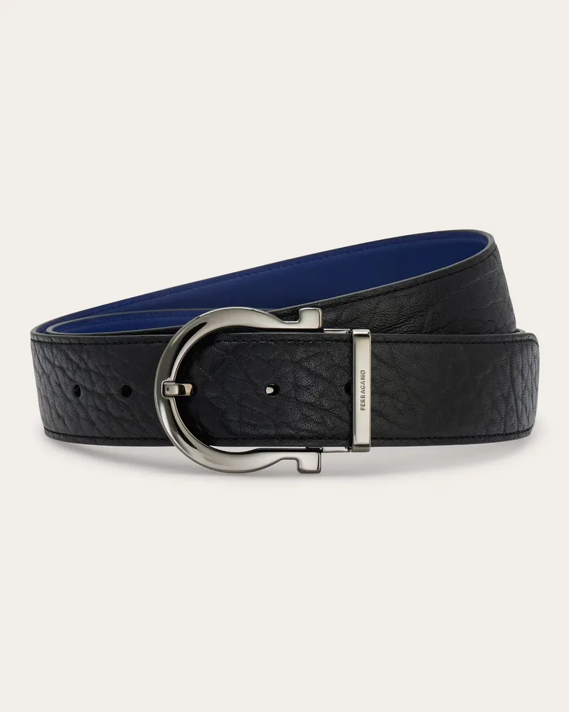 Ferragamo Herren Verstellbarer Gancini Wendegürtel Blau Blau