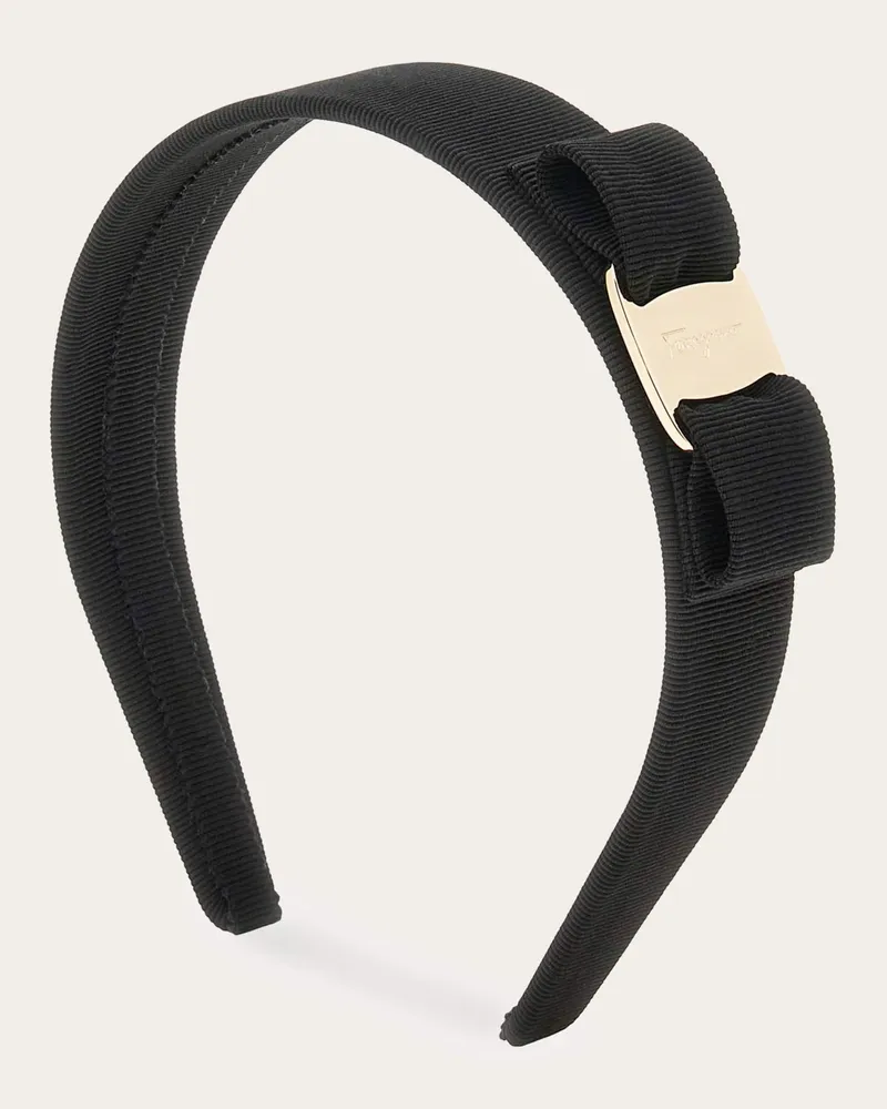 Ferragamo Damen Haarreif mit Vara-Schleife Schwarz Schwarz