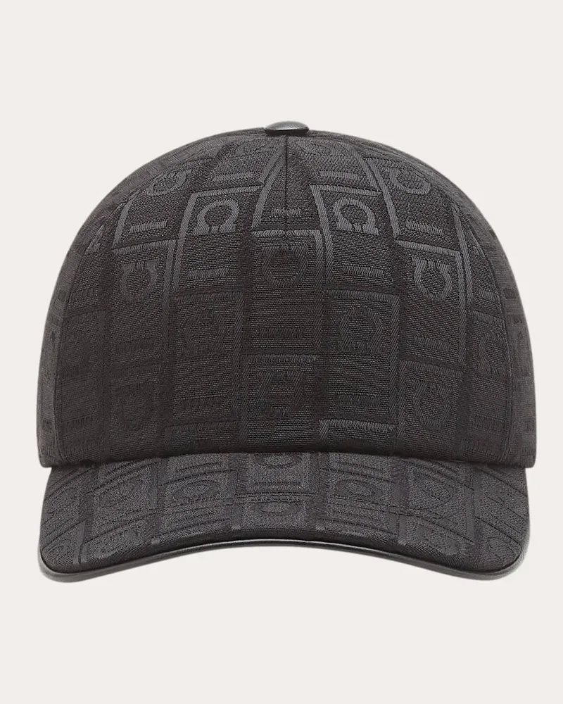 Ferragamo Herren Baseballcap mit Gancini-Monogramm Schwarz Schwarz