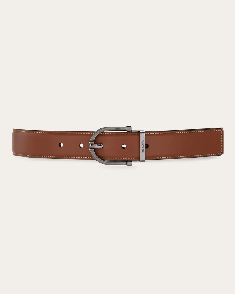 Ferragamo Herren Verstellbarer Wendegürtel Braun Braun