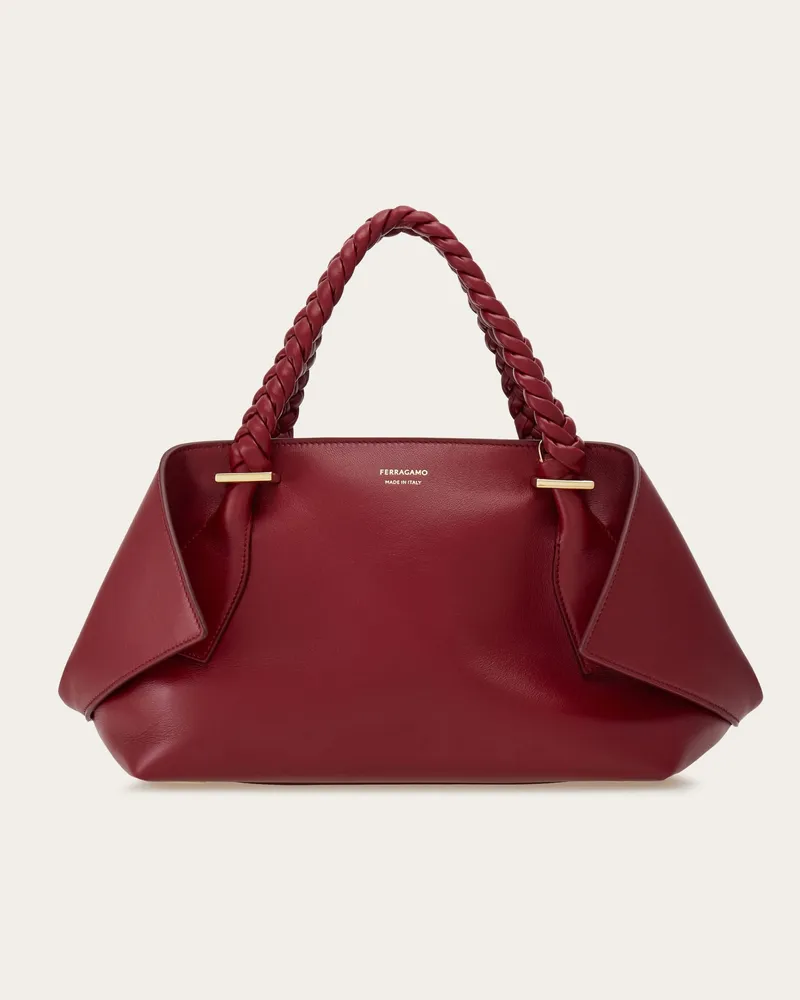 Ferragamo Damen Gefaltete Handtasche (M) Rot Rot