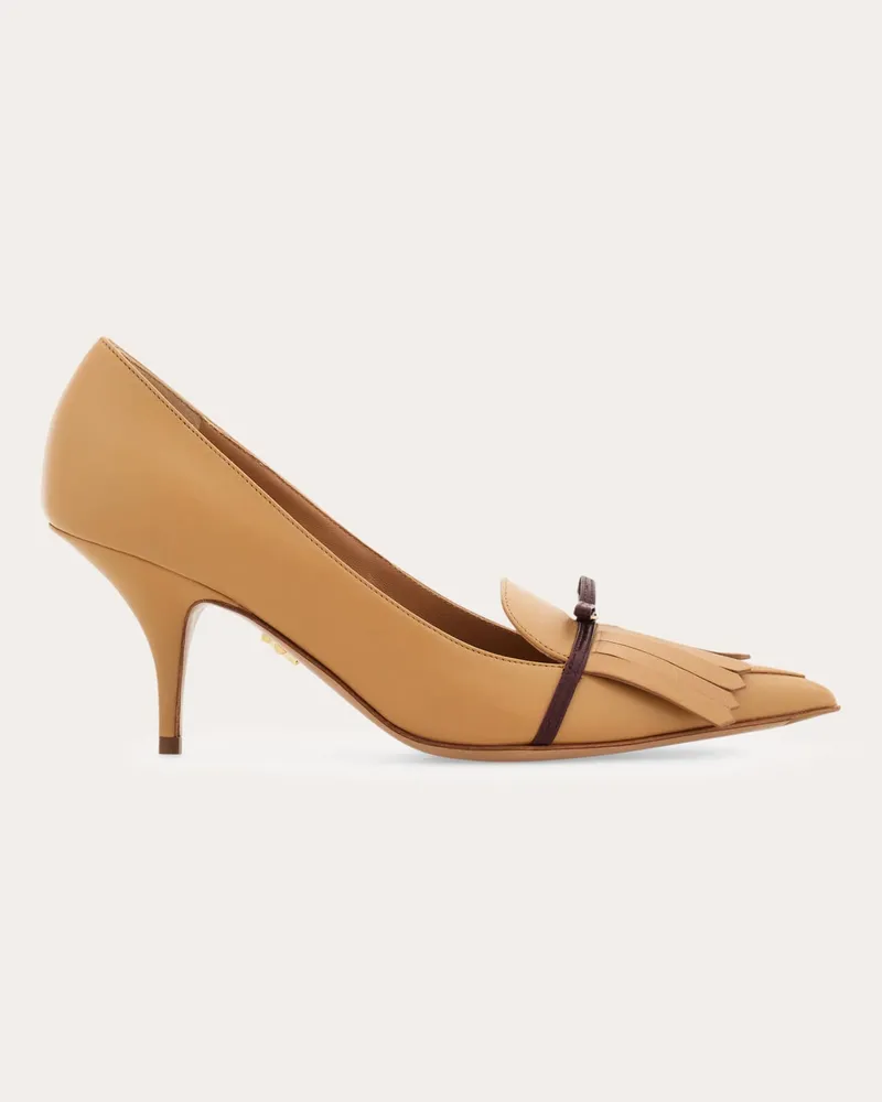 Ferragamo Damen Pumps mit Mini Bow Braun Größe Braun