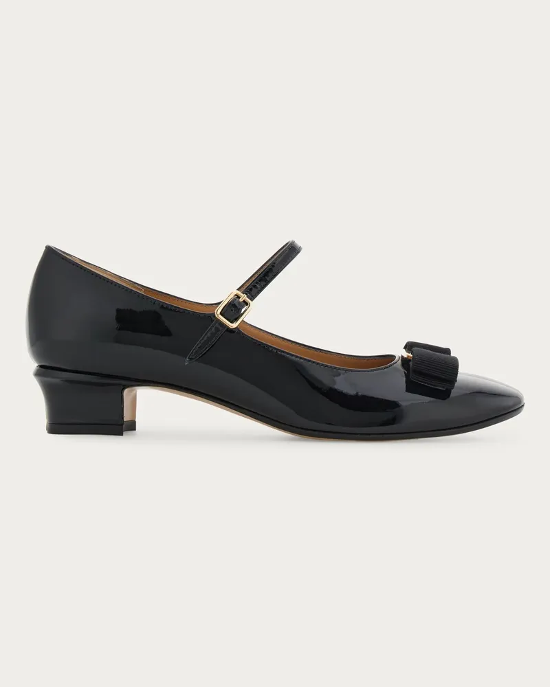 Ferragamo Damen Mary Jane mit Vara-Schleife Schwarz Größe Schwarz