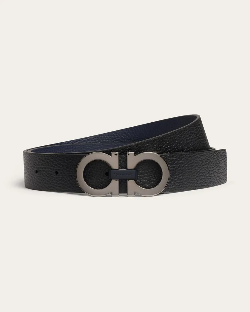Ferragamo Herren Verstellbarer Gancini Wendegürtel Blau Blau