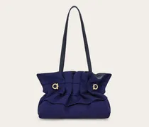 Damen Ferragamo Soft Bag (S) Blau