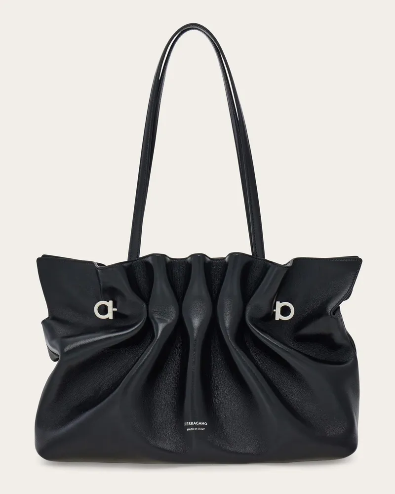 Ferragamo Damen Ferragamo Soft Bag (M) Schwarz Schwarz