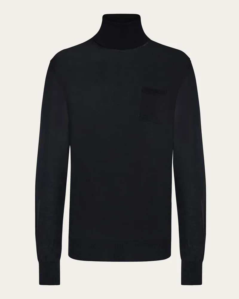 Ferragamo Herren Rollkragenpullover Schwarz Schwarz