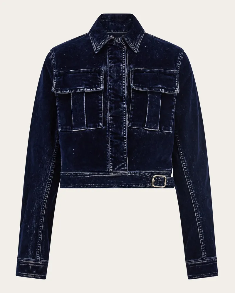 Ferragamo Damen Boxy-Jacke Blau Blau