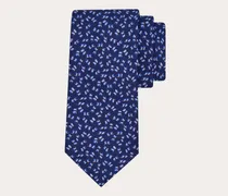 Herren Seidenkrawatte mit Libellen-Print Blau