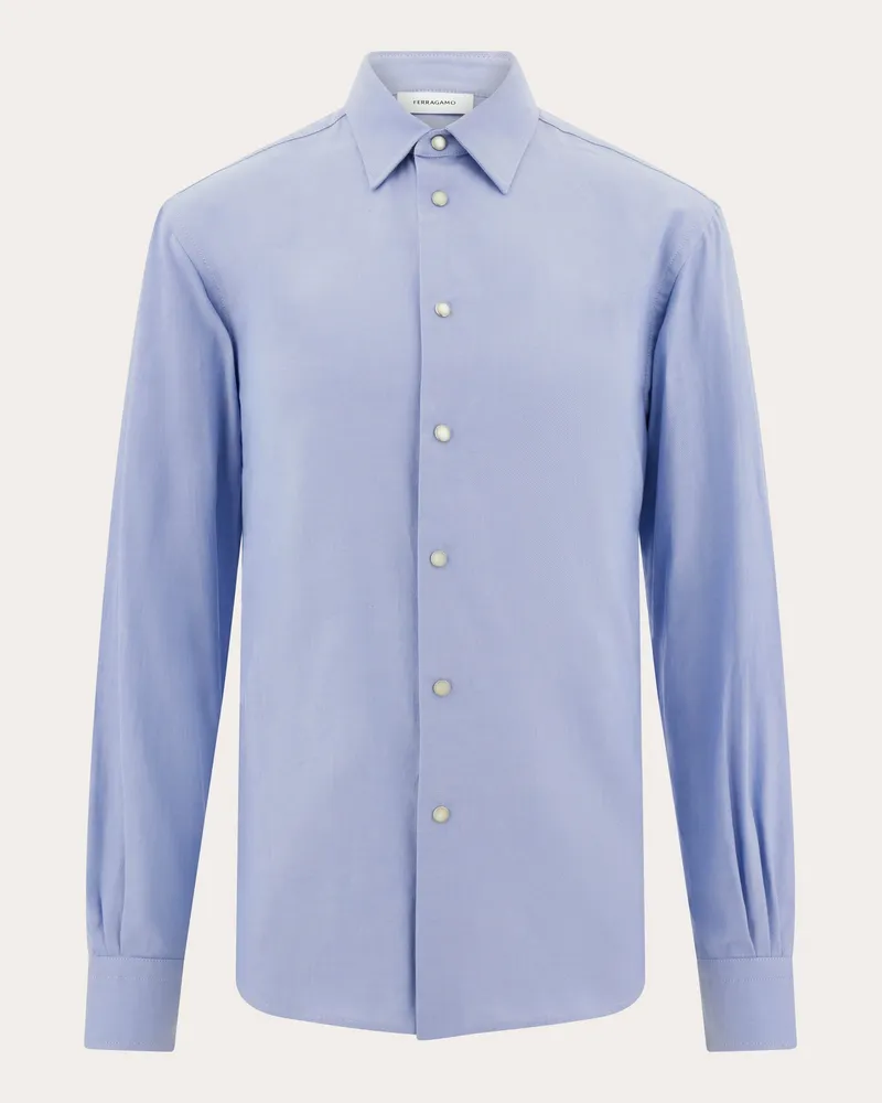 Ferragamo Herren Oxford-Hemd Blau Blau