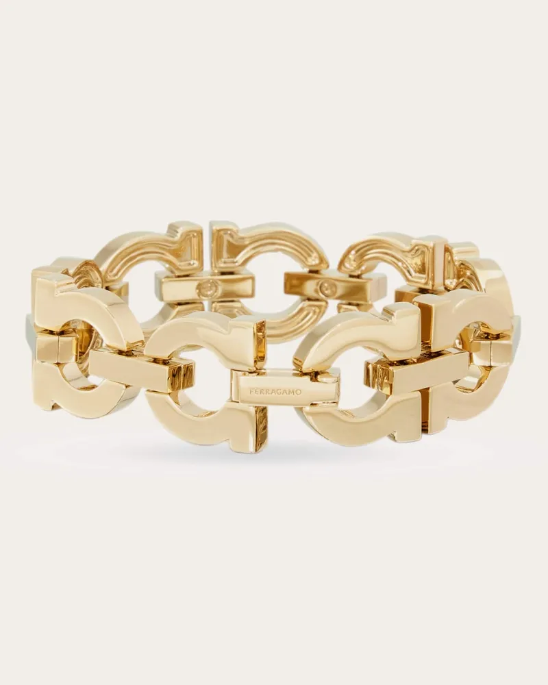 Ferragamo Damen Gancini Armreif – Größe S/M Gold Gold