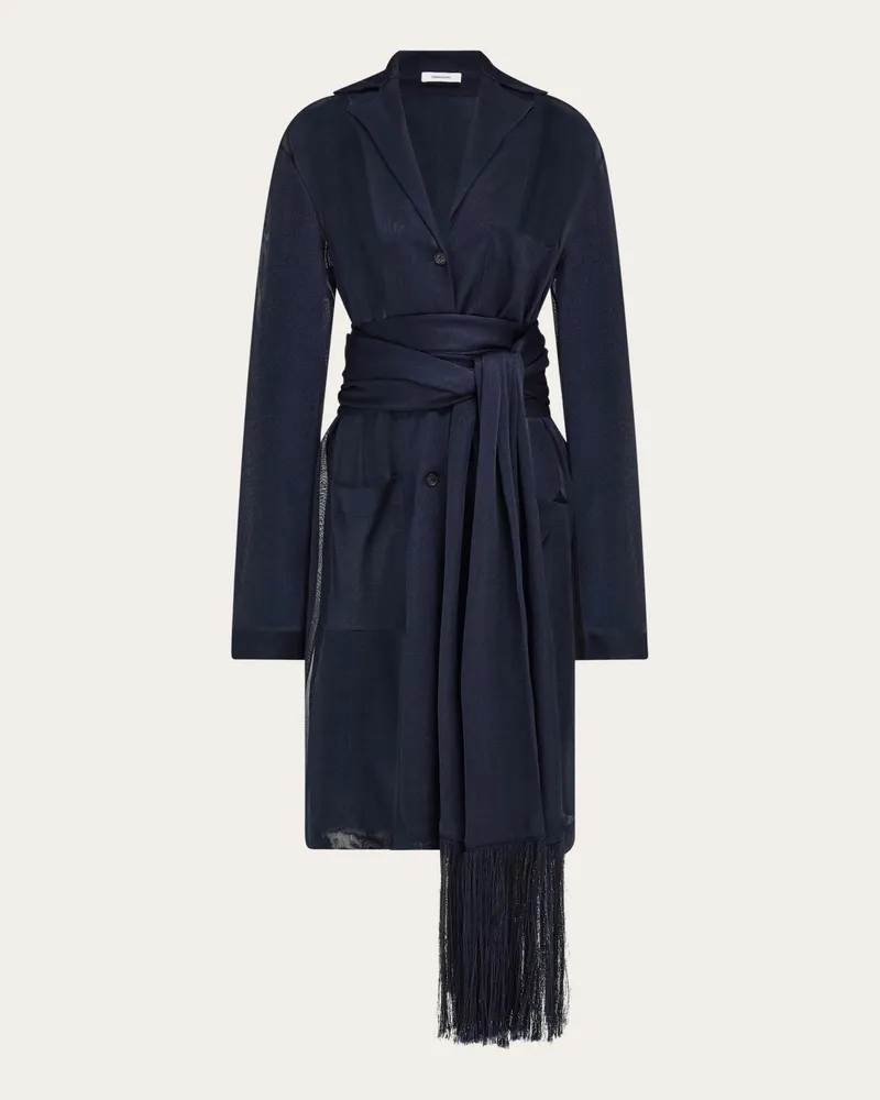 Ferragamo Damen Duster-Mantel in Jersey Blau Blau