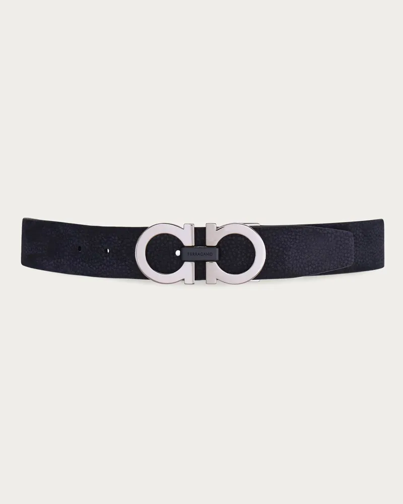 Ferragamo Herren Verstellbarer Gancini Gürtel Blau Blau