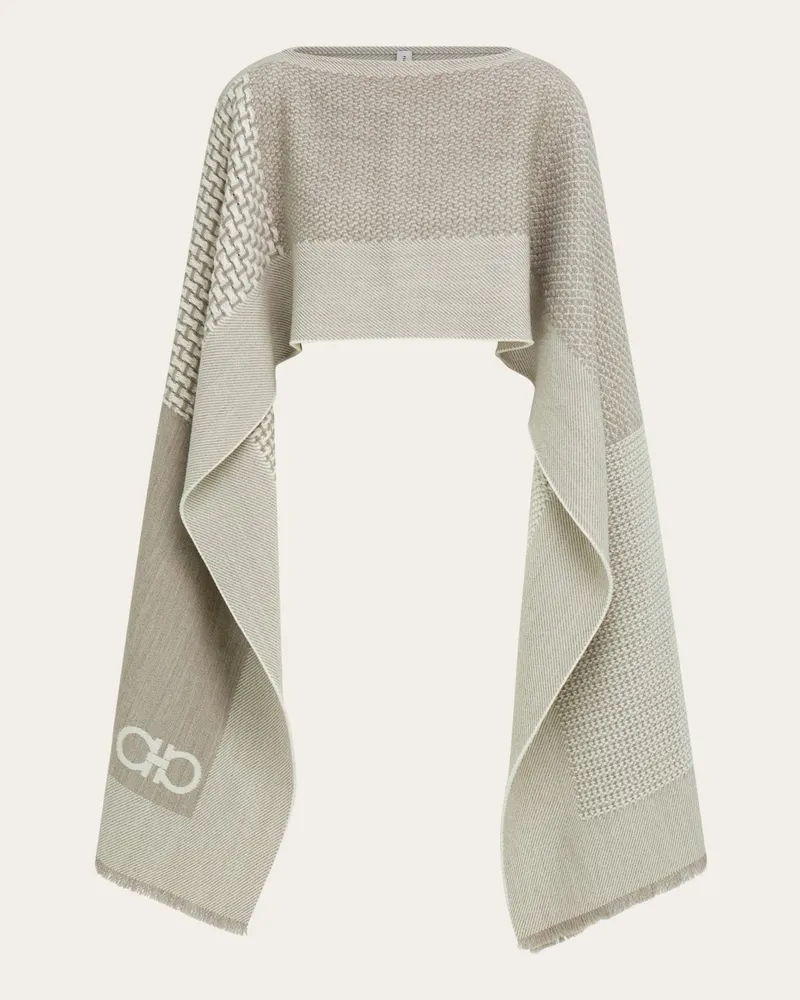 Ferragamo Damen Jacquard-Cape Beige Braun